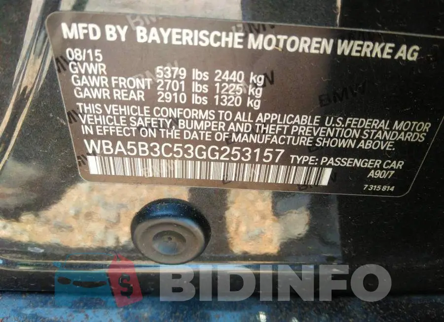 WBA5B3C53GG253157 Photo# 9