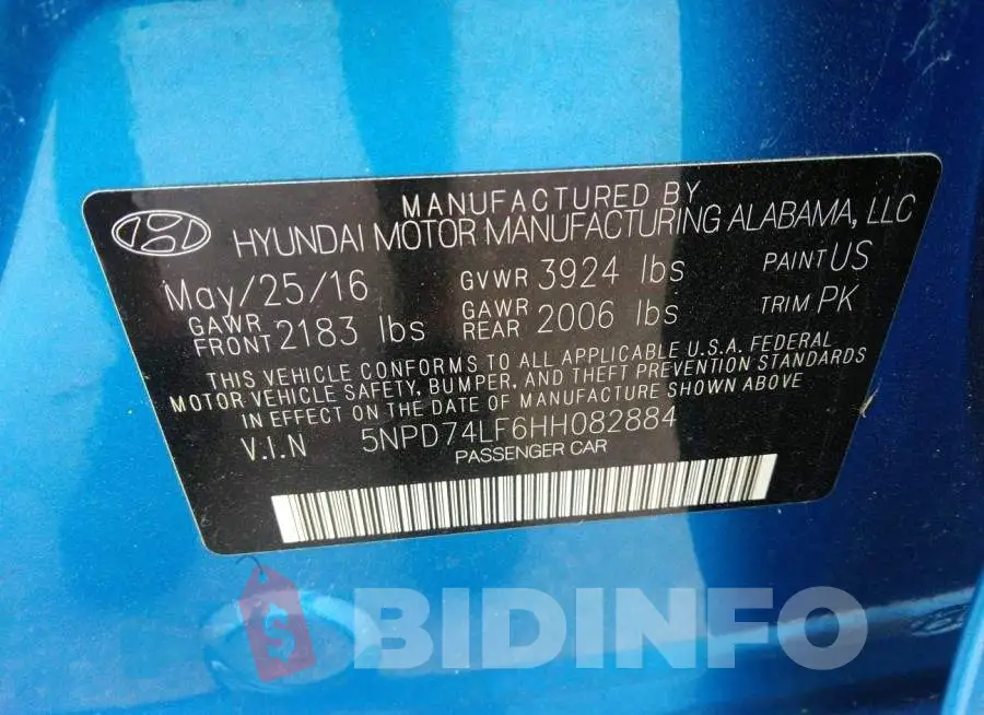 5NPD74LF6HH082884 Photo# 9