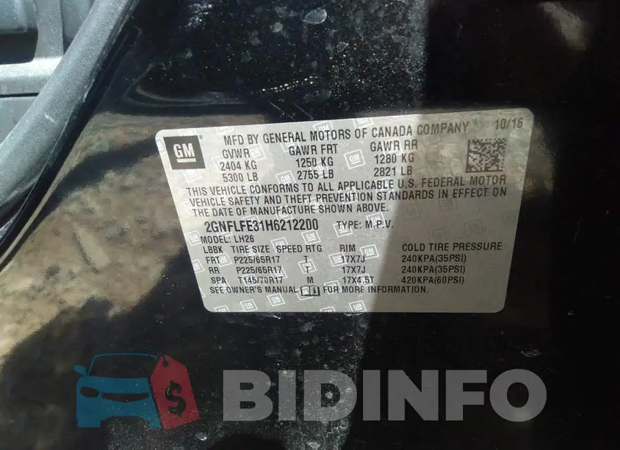 2GNFLFE31H6212200 Photo# 9