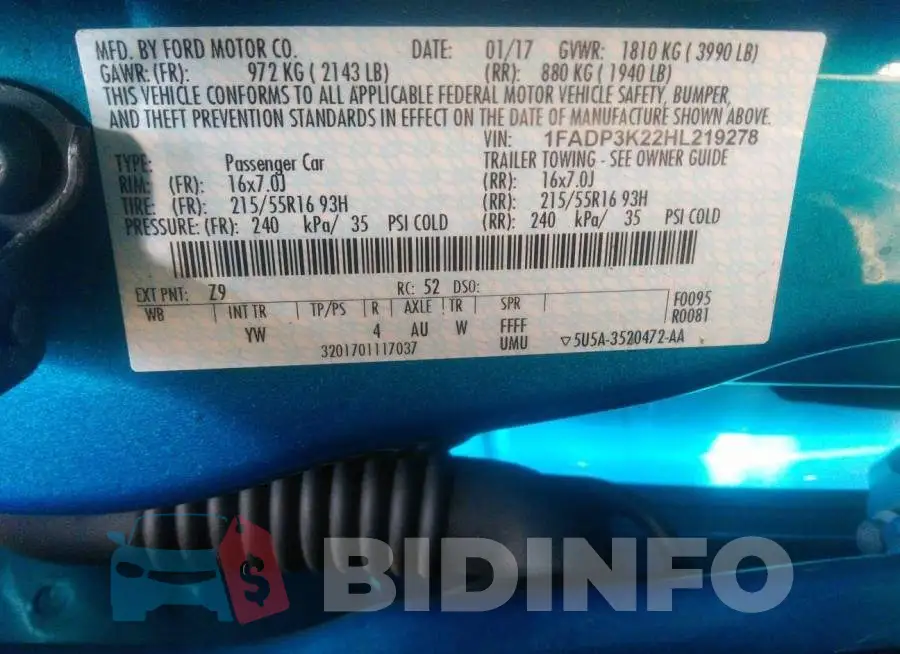 1FADP3K22HL219278 Photo# 9
