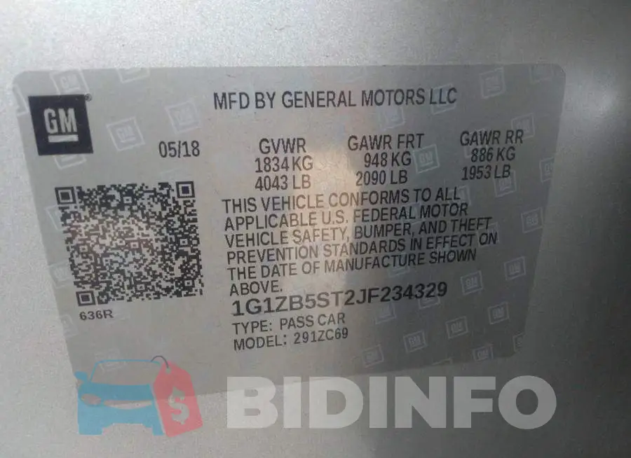 1G1ZB5ST2JF234329 Photo# 9