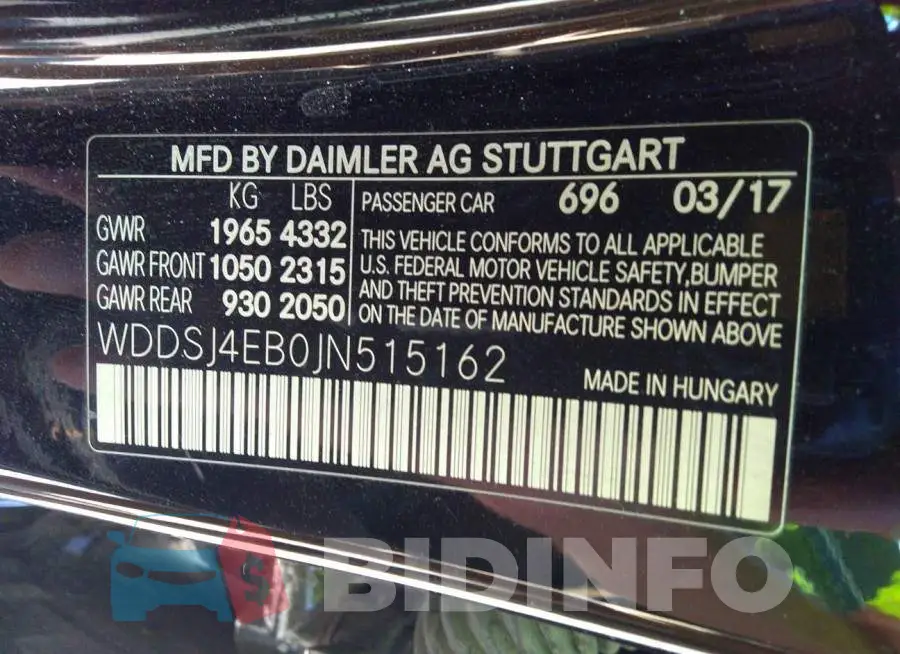 WDDSJ4EB0JN515162 Photo# 9