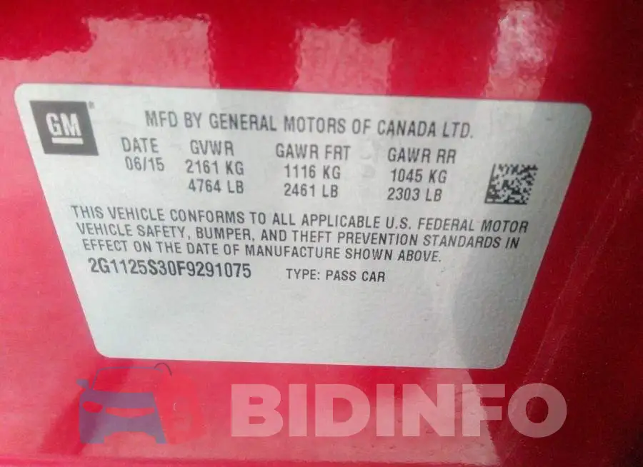 2G1125S30F9291075 Photo# 9