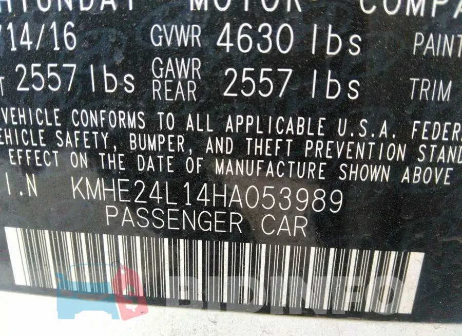KMHE24L14HA053989 Photo# 9