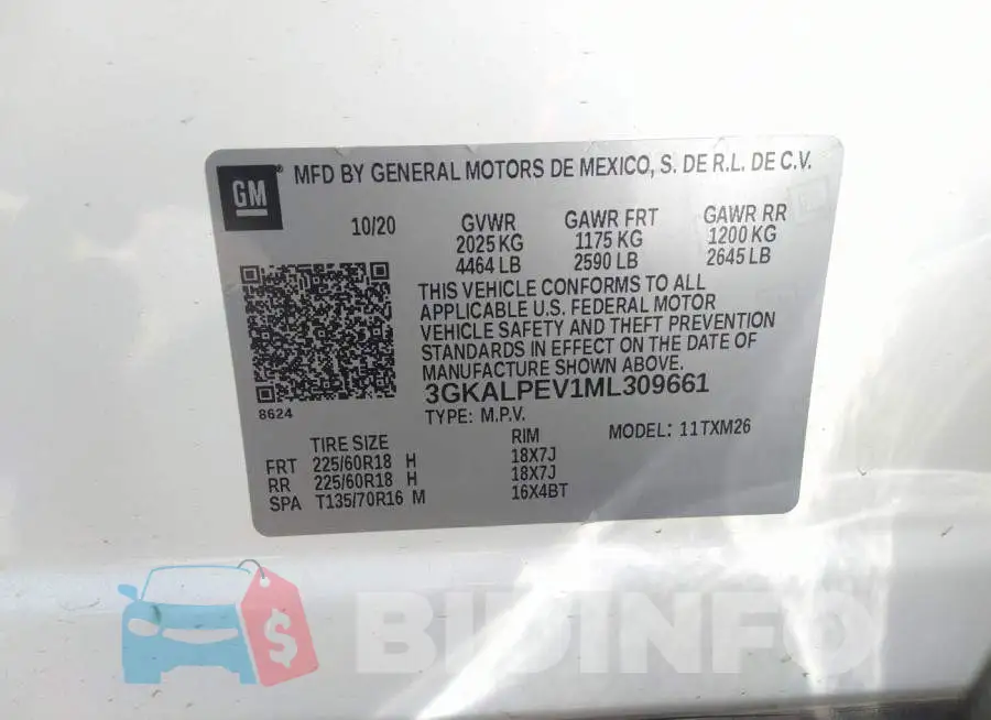 3GKALPEV1ML309661 Photo# 9