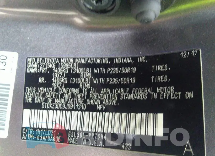 5TDXZ3DC9JS911310 Photo# 9