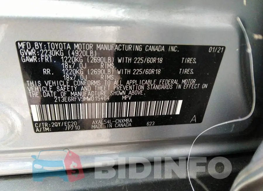 2T3E6RFV9MW015464 Photo# 9