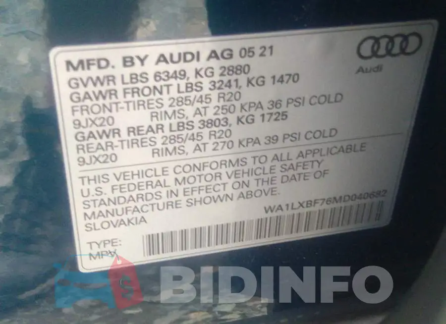 WA1LXBF76MD040682 Photo# 9