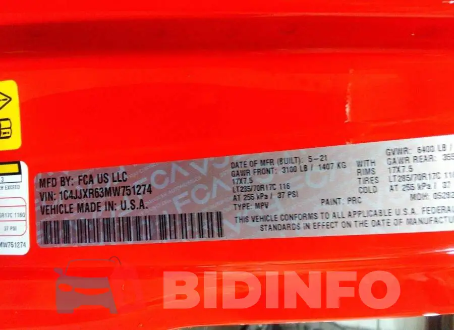1C4JJXR63MW751274 Photo# 9