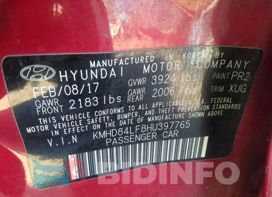 KMHD84LF8HU397765 Photo# 9