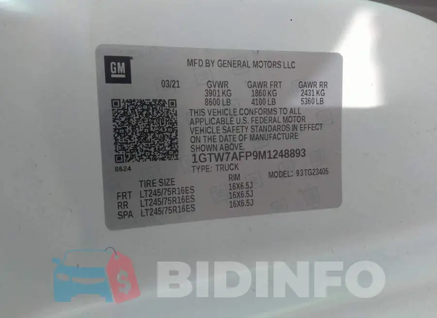 1GTW7AFP9M1248893 Photo# 9