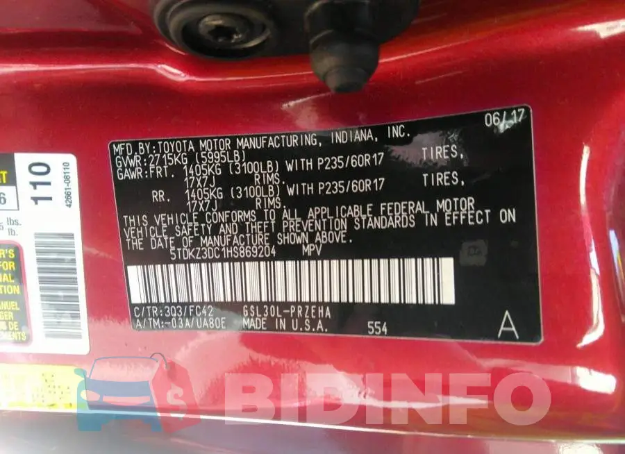 5TDKZ3DC1HS869204 Photo# 9