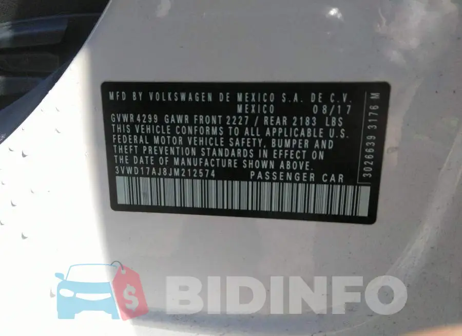 3VWD17AJ8JM212574 Photo# 9