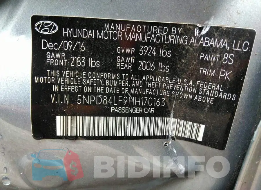 5NPD84LF9HH170163 Photo# 9