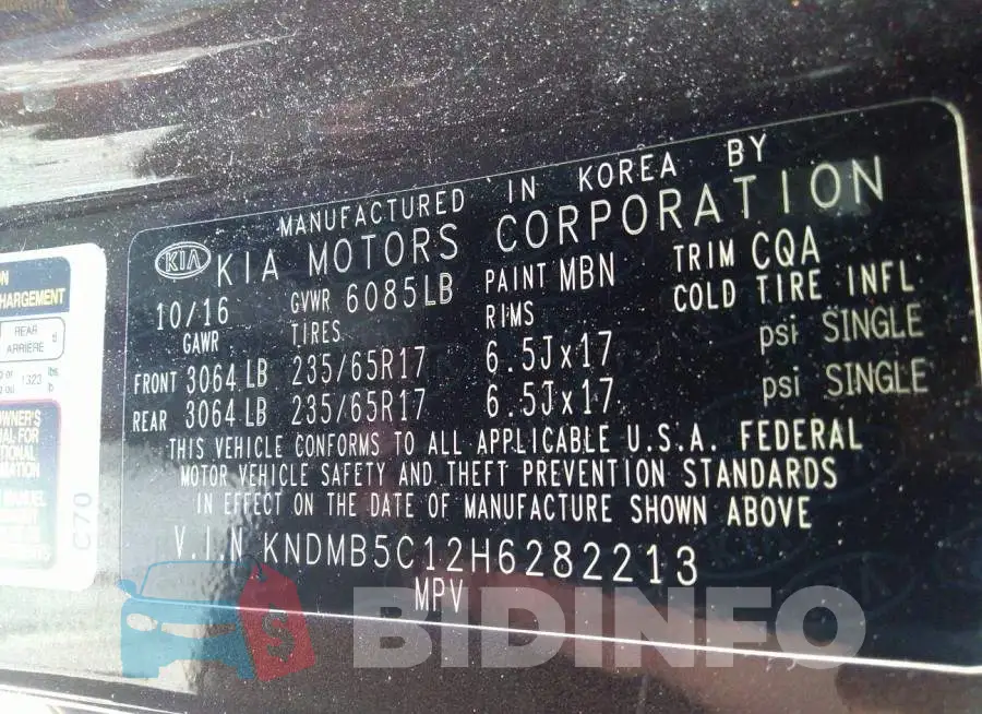 KNDMB5C12H6282213 Photo# 9