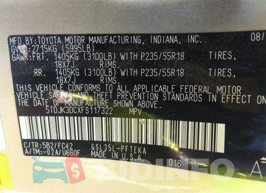 5TDJK3DCXFS117322 Photo# 9