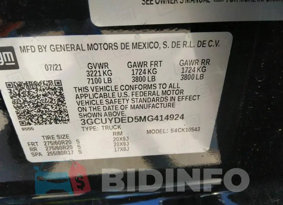 3GCUYDED5MG414924 Photo# 9
