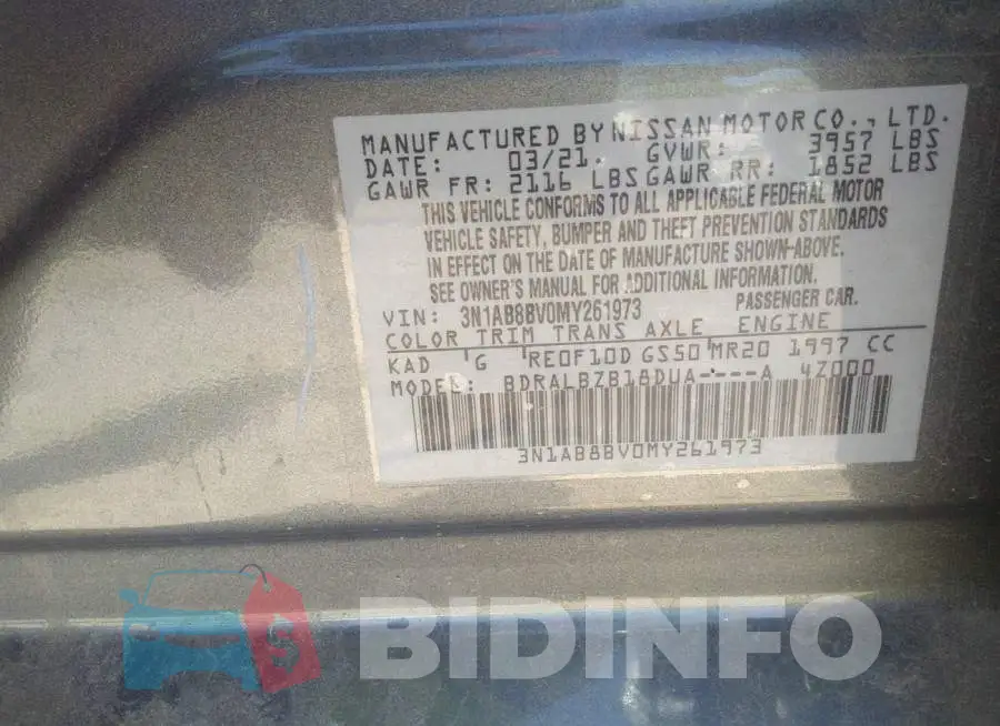 3N1AB8BV0MY261973 Photo# 9