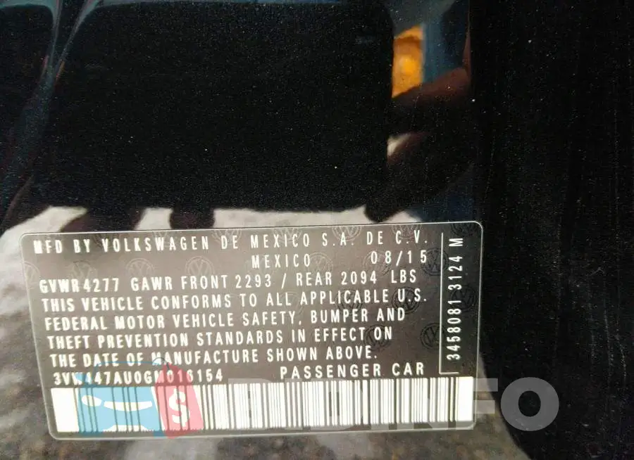 3VW447AU0GM016154 Photo# 9