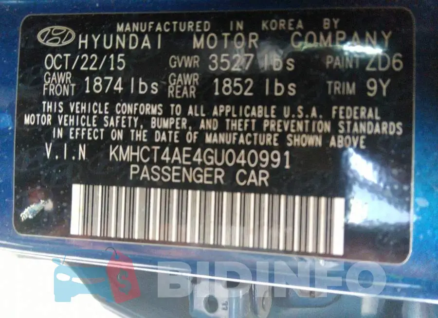 KMHCT4AE4GU040991 Photo# 9