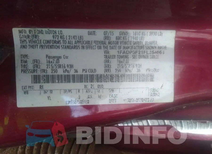 1FADP3F21FL354663 Photo# 9
