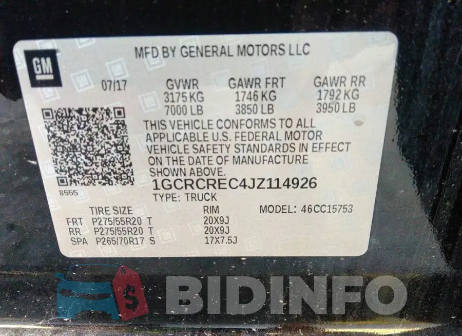 1GCRCREC4JZ114926 Photo# 9