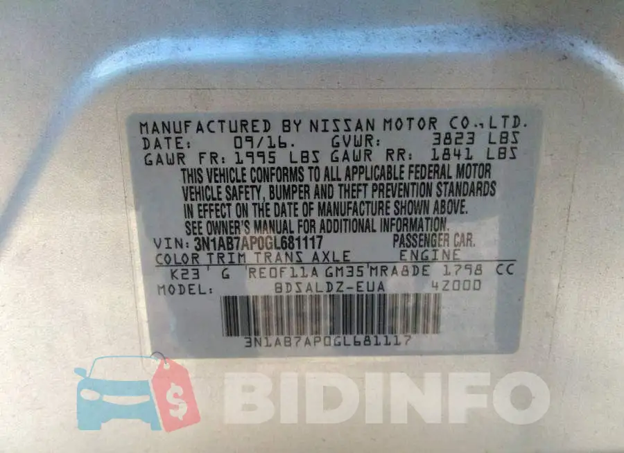3N1AB7AP0GL681117 Photo# 9