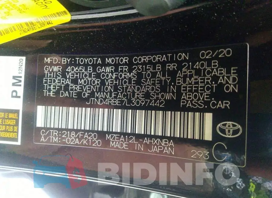 JTND4RBE7L3097442 Photo# 9