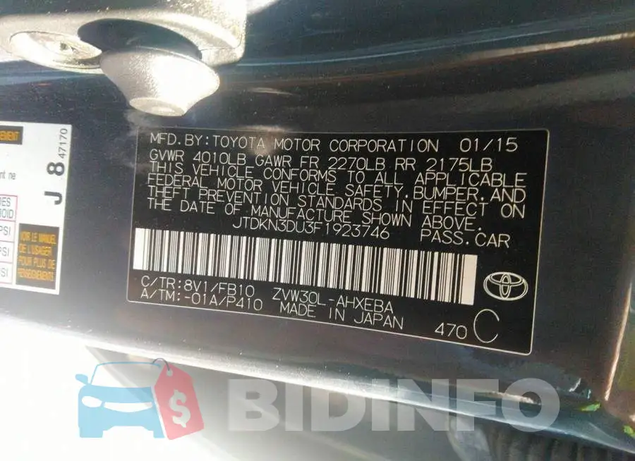 JTDKN3DU3F1923746 Photo# 9