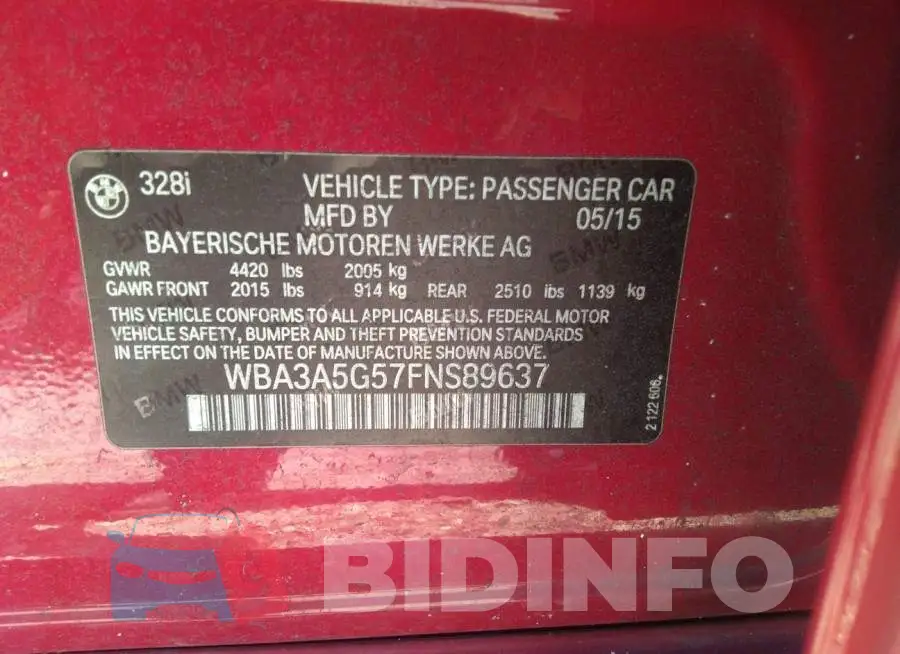 WBA3A5G57FNS89637 Photo# 9