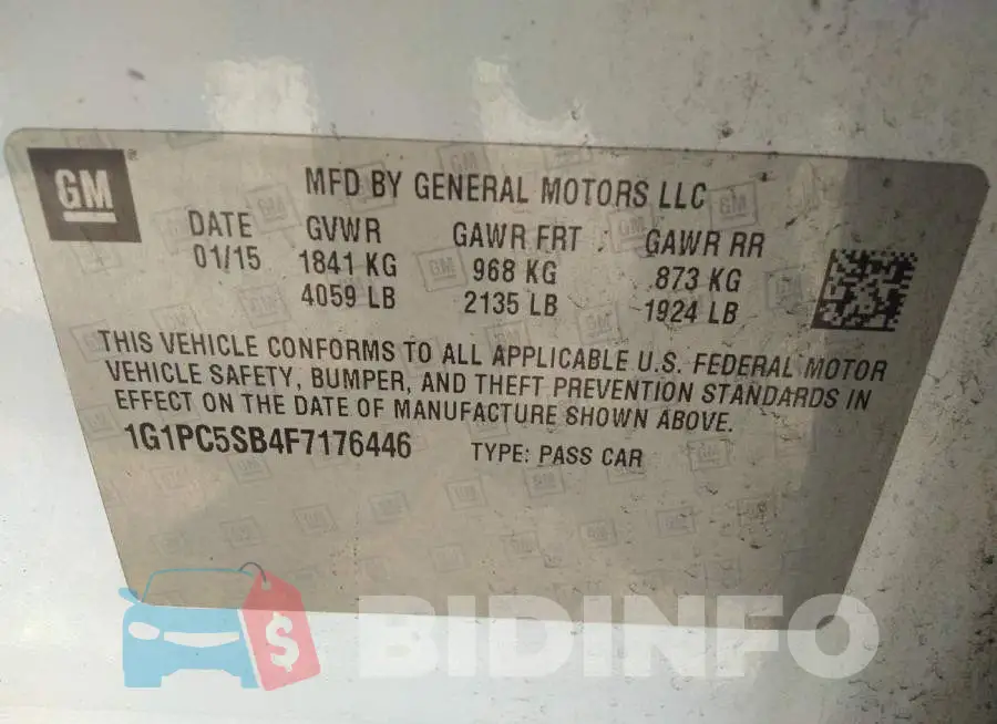 1G1PC5SB4F7176446 Photo# 9