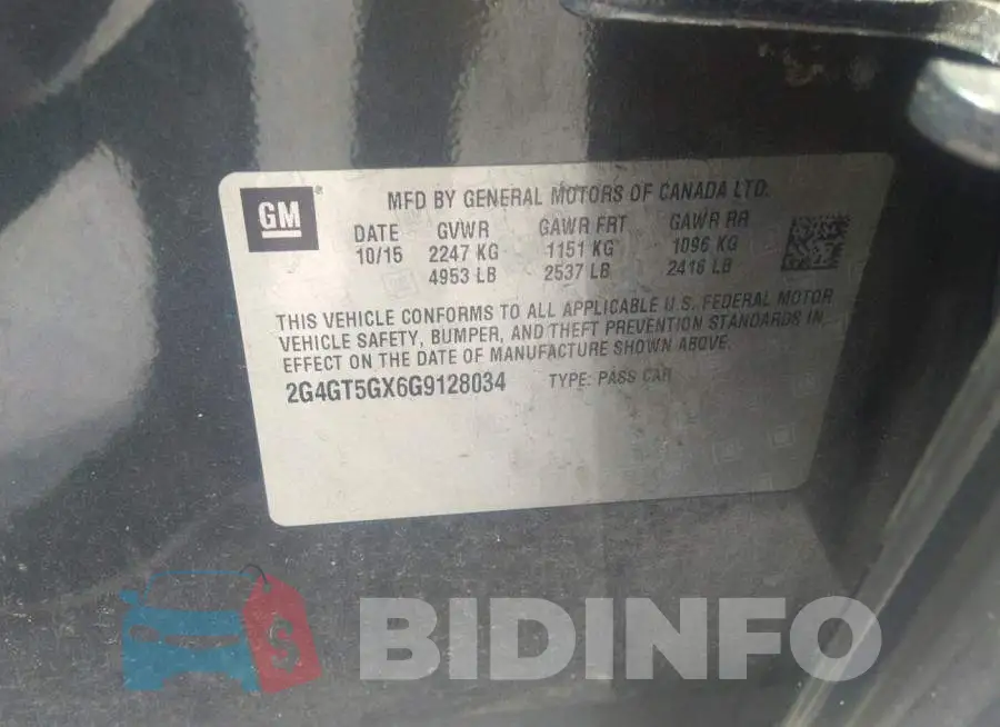 2G4GT5GX6G9128034 Photo# 9