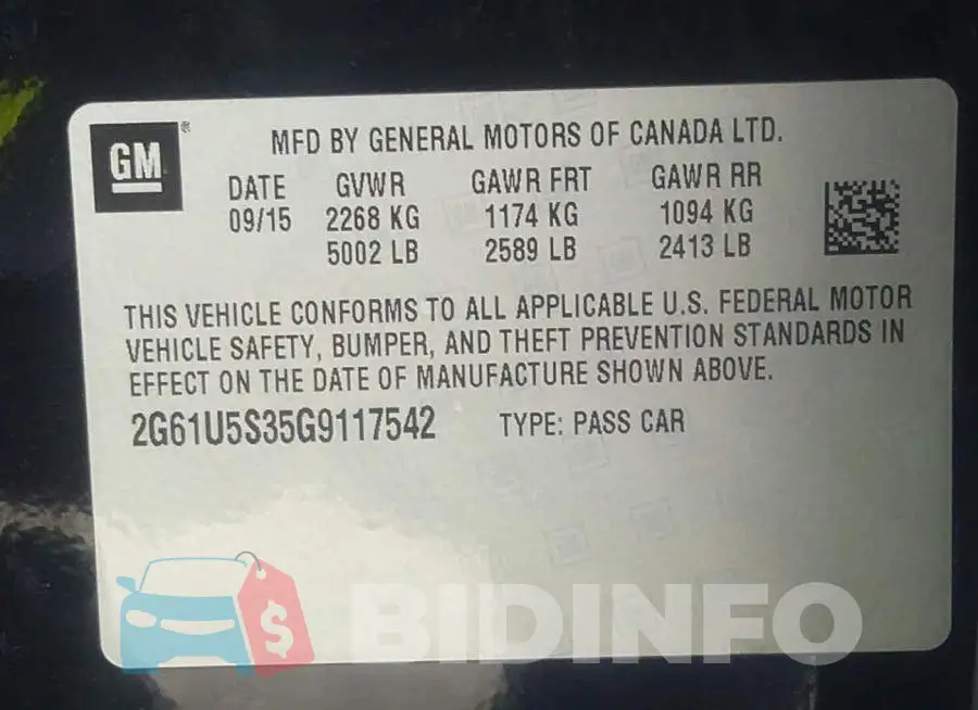 2G61U5S35G9117542 Photo# 9