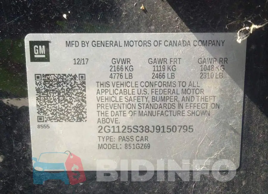 2G1125S38J9150795 Photo# 9