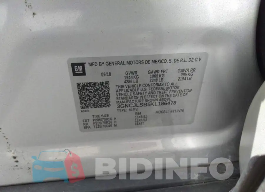 3GNCJLSB5KL186478 Photo# 9