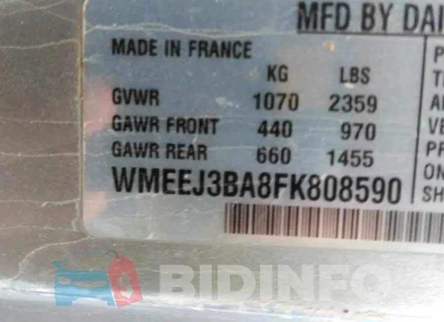 WMEEJ3BA8FK808590 Photo# 9