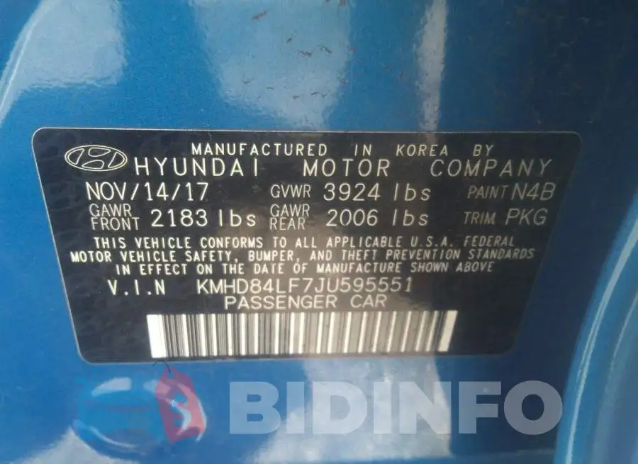 KMHD84LF7JU595551 Photo# 9