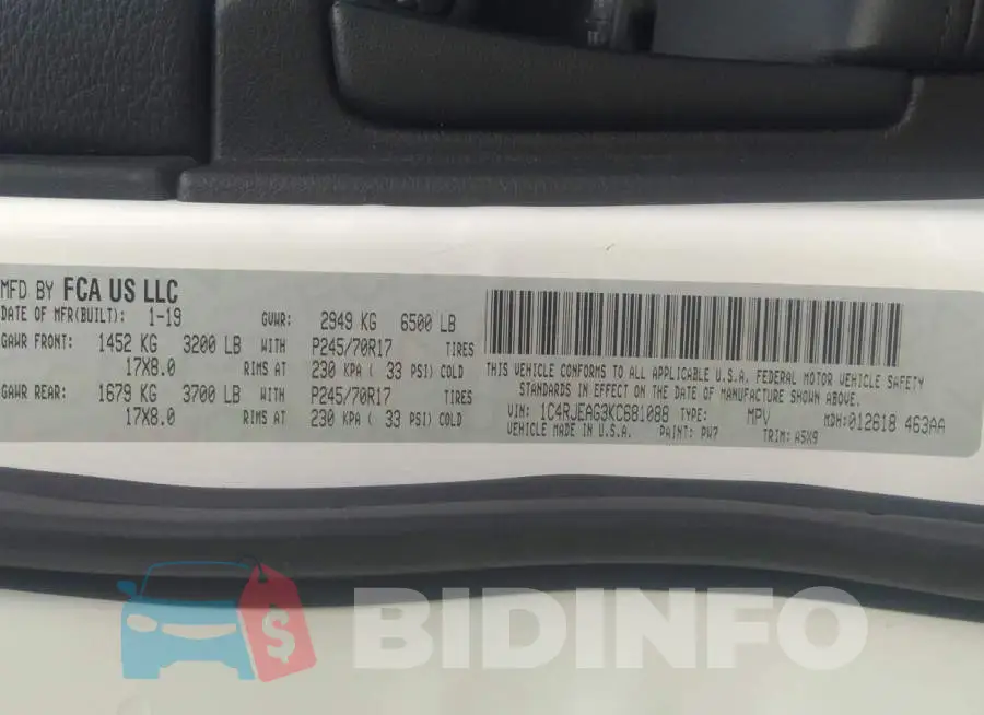 1C4RJEAG3KC681088 Photo# 9