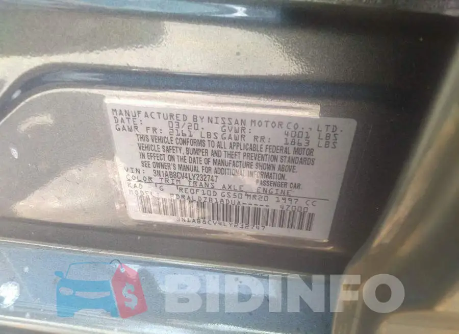 3N1AB8CV4LY232747 Photo# 9