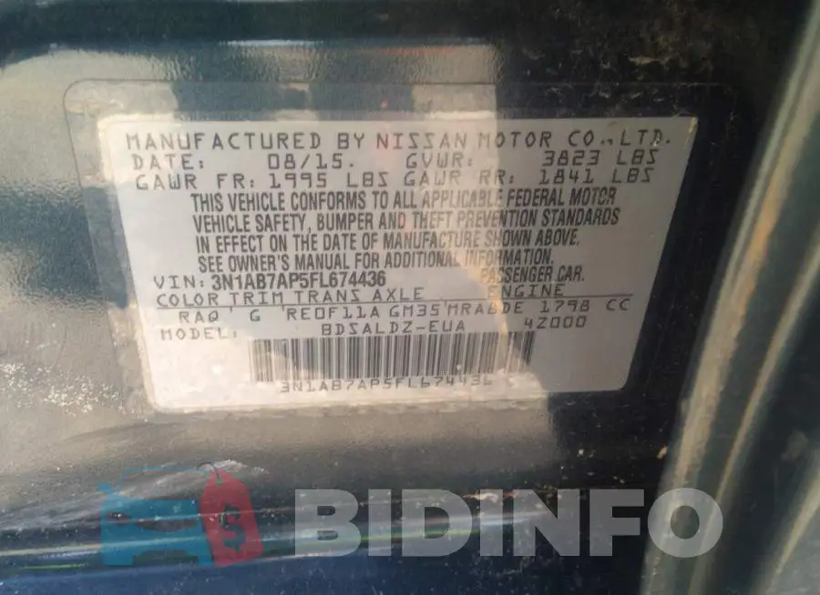 3N1AB7AP5FL674436 Photo# 9