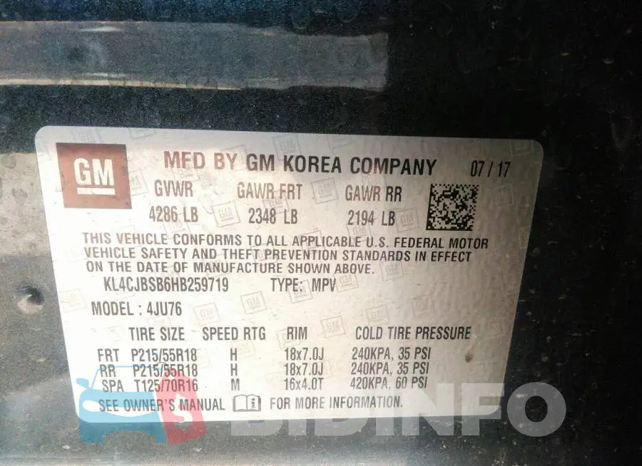 KL4CJBSB6HB259719 Photo# 9