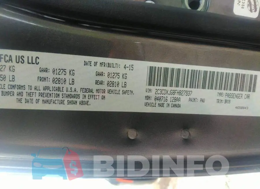 2C3CDXJG8FH827937 Photo# 9