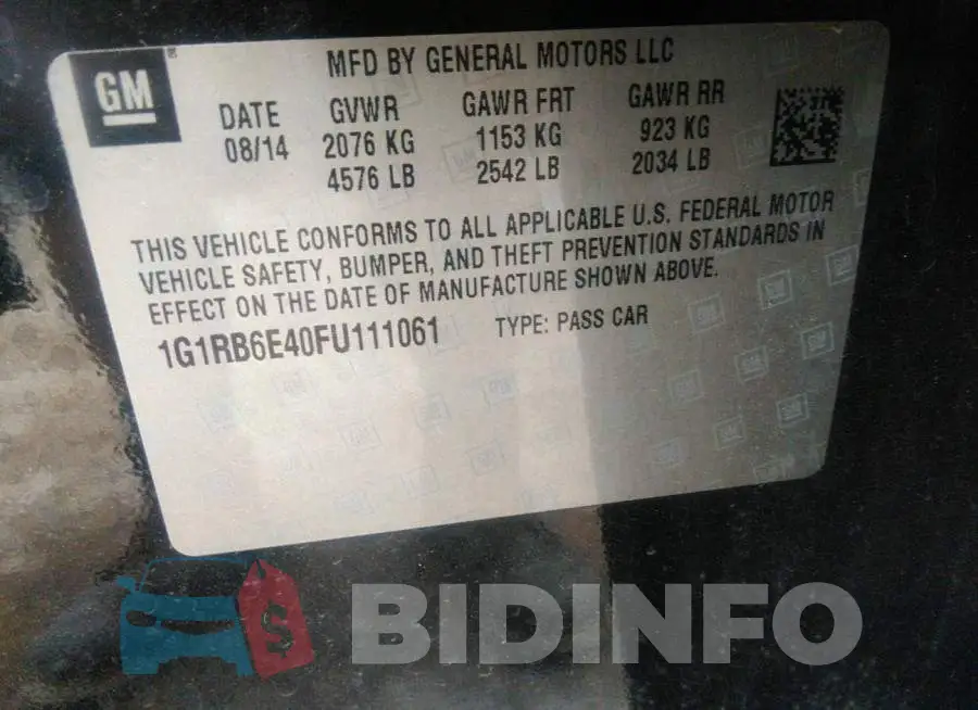 1G1RB6E40FU111061 Photo# 9