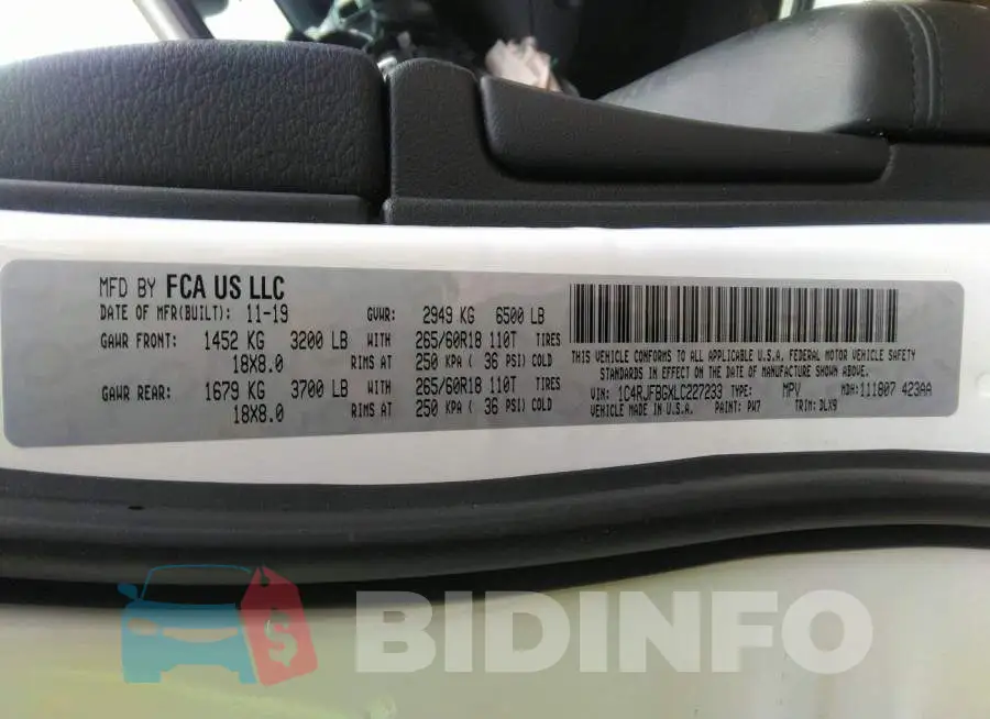 1C4RJFBGXLC227233 Photo# 9
