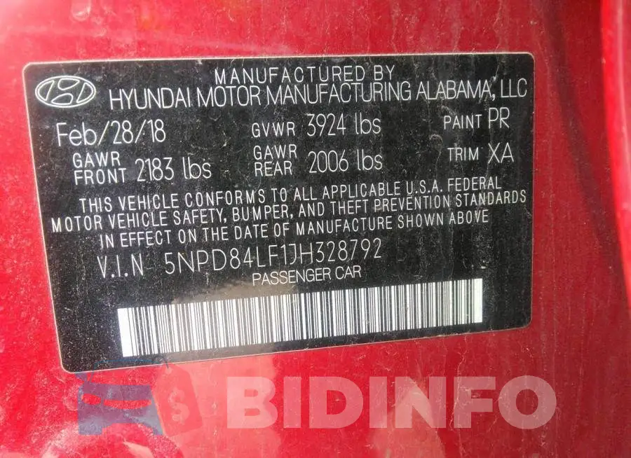 5NPD84LF1JH328792 Photo# 9