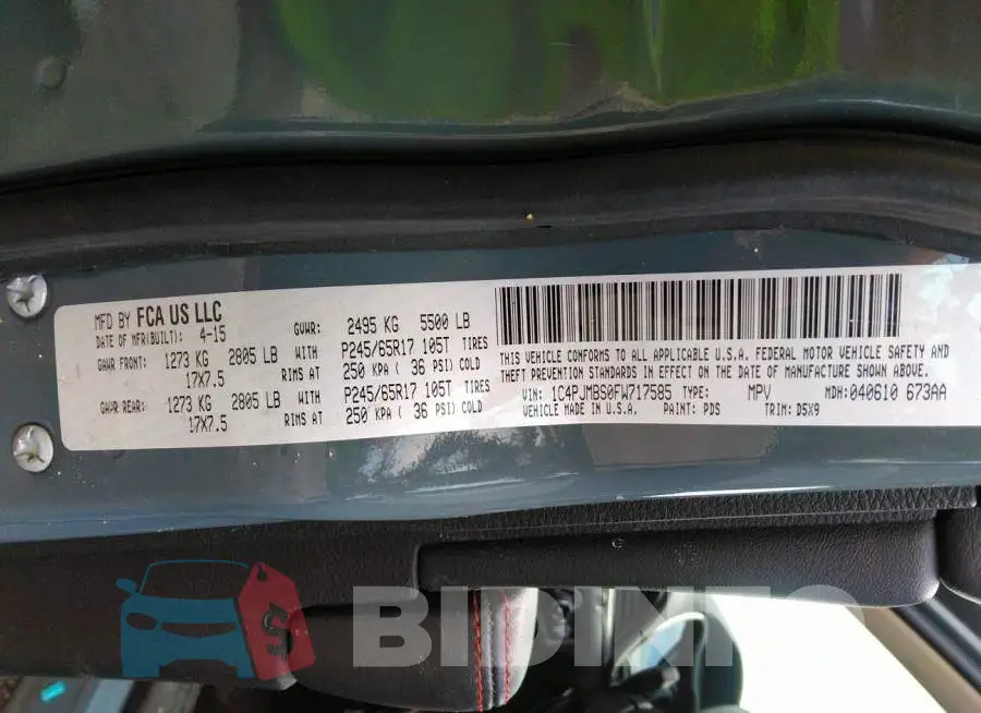 1C4PJMBS0FW717585 Photo# 9