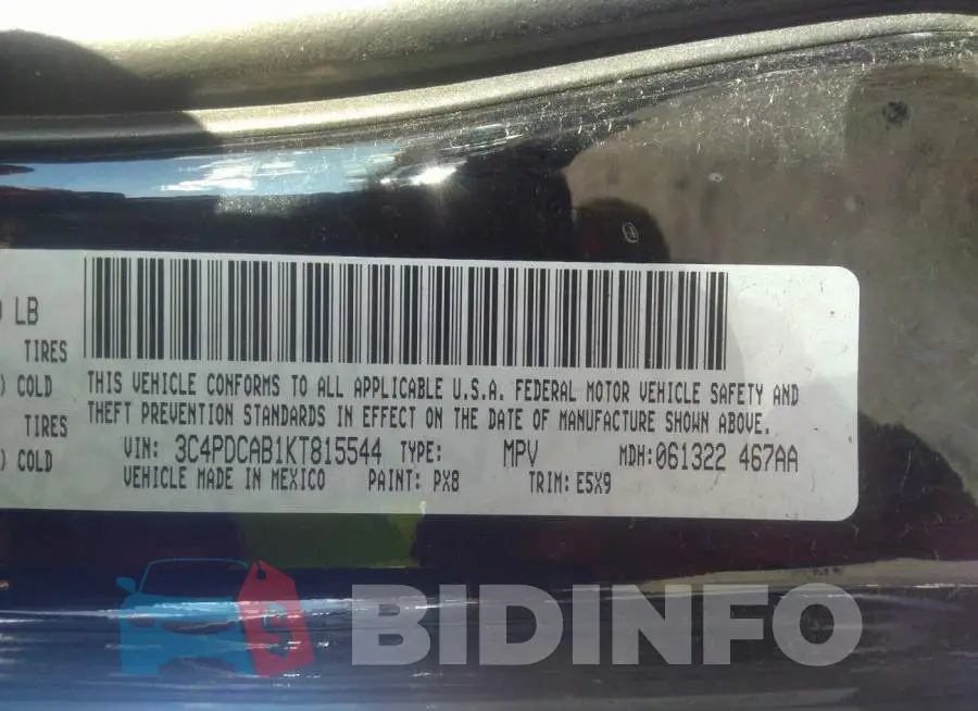 3C4PDCAB1KT815544 Photo# 9