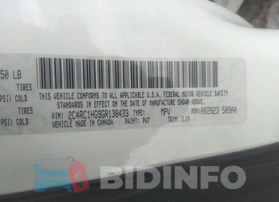 2C4RC1HG9GR138433 Photo# 9