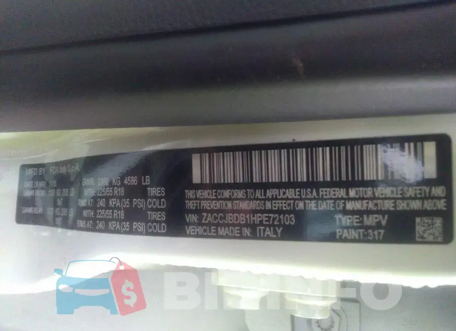 ZACCJBDB1HPE72103 Photo# 9