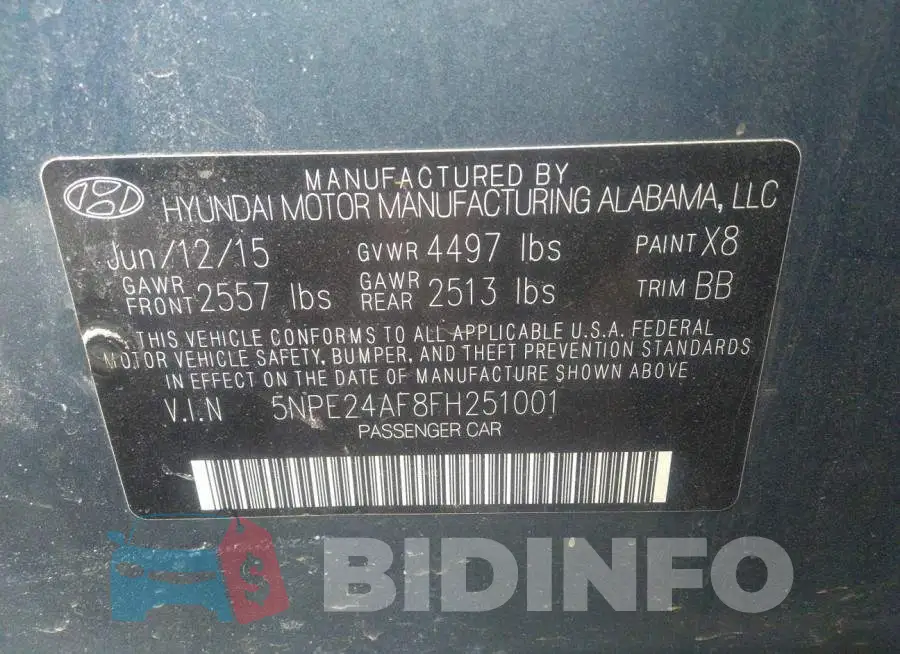 5NPE24AF8FH251001 Photo# 9